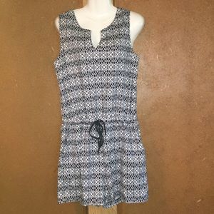 New York & Co Navy & White Romper